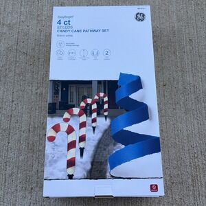 4-Count GE StayBright Warm White Christmas Candy Cane Pathway LED Lights